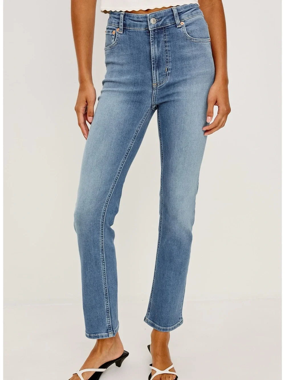 Rails Straight-Leg Jeans in Light Blue Wash High rise straight Size 24 100%Cott